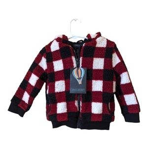 JARVIS ARCHER Boys‎ sherpa fleece check plaid Christmas Reindeer NWT 12-18 month